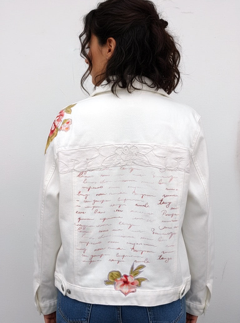 Chaqueta “White Denim Garden”