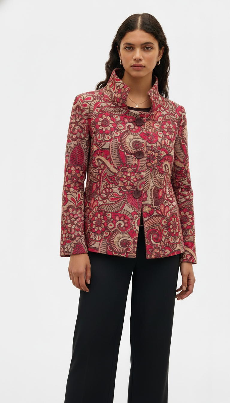 Chaqueta Roja cuello alto