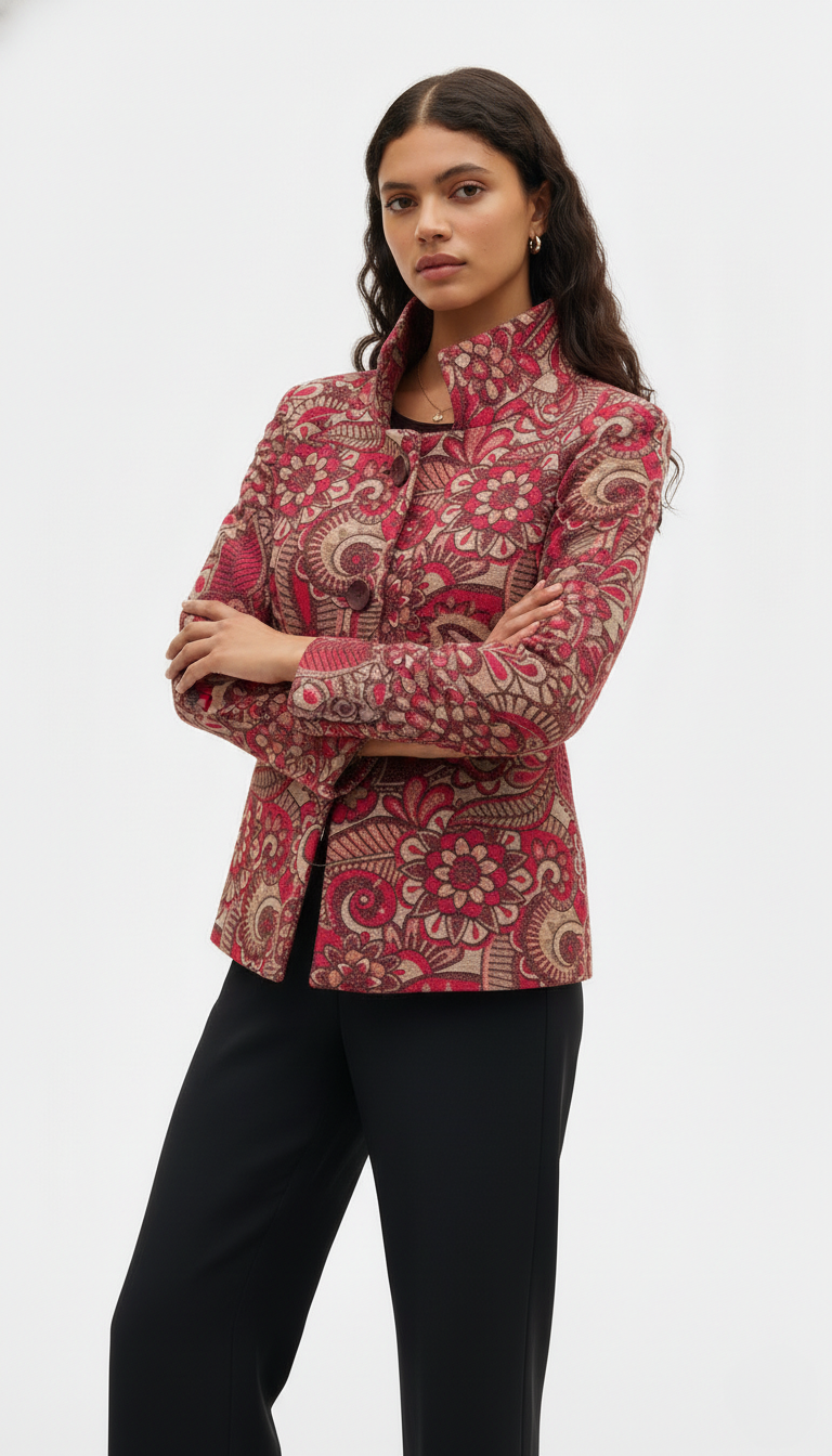 Chaqueta Roja cuello alto