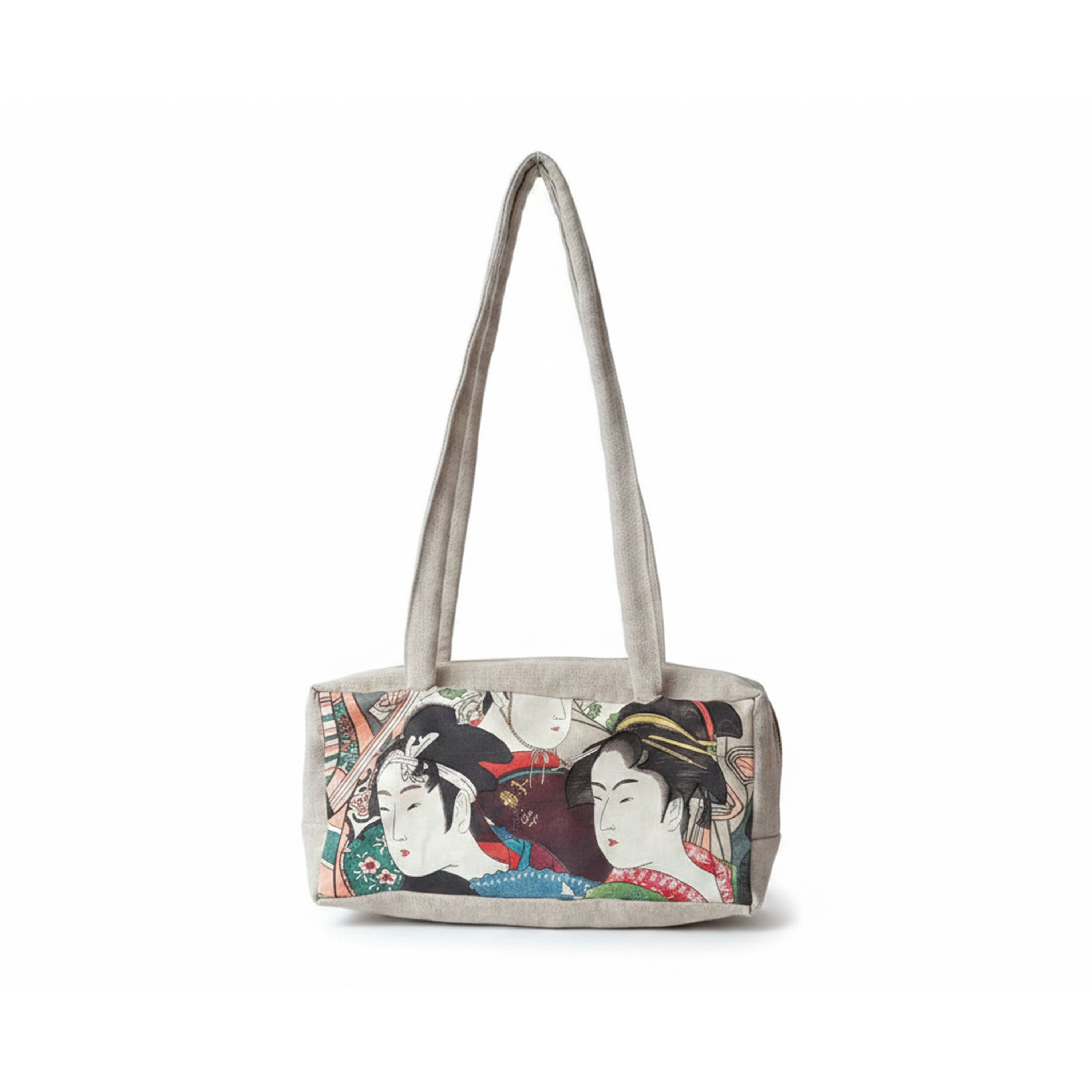 Bolso Lino Estampado Artístico Japonés