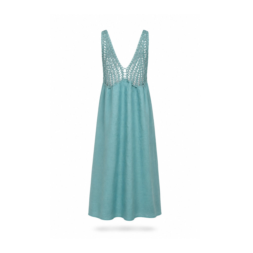 Vestido Crochet Turquesa